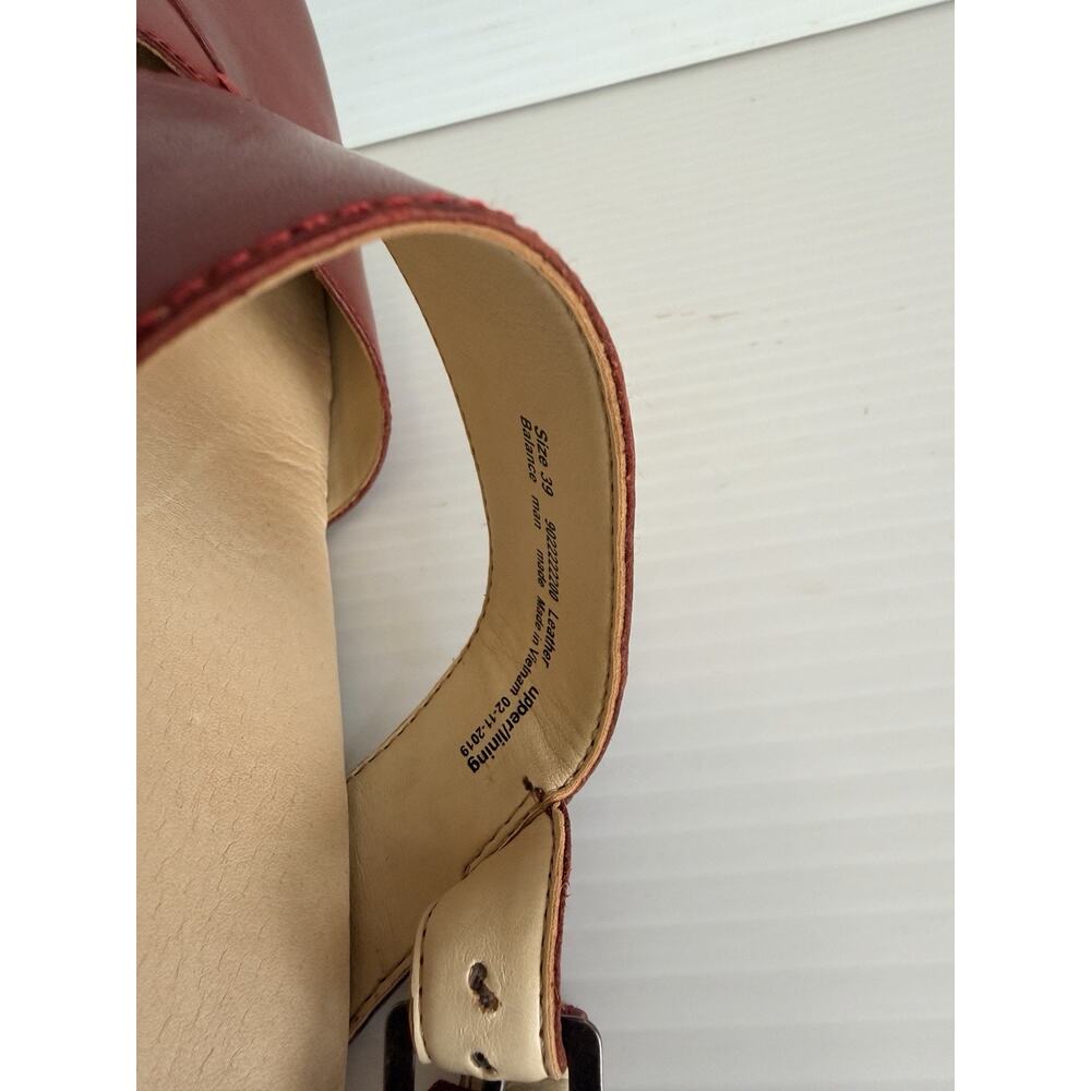 Dansko Kristy Red Leather Mary Jane Clog Sandals Sz 39 EU,8.5-9US,Excellent! - Picture 6 of 9